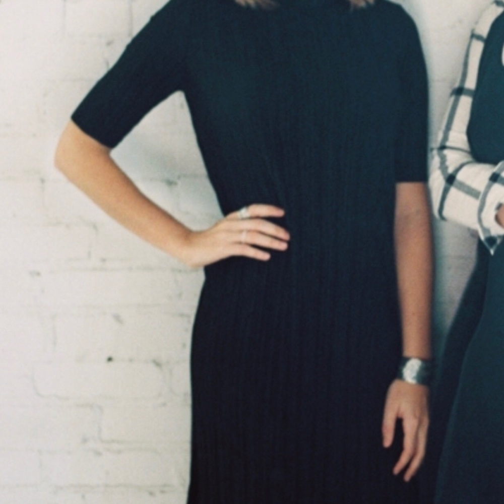 Zara black midi dress